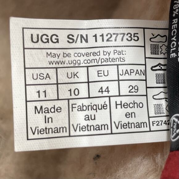 UGG Tasman LTA Puffer Sheepskin Slippers Thinsulate 1127735 Red Mens Size 11 - Picture 8 of 9